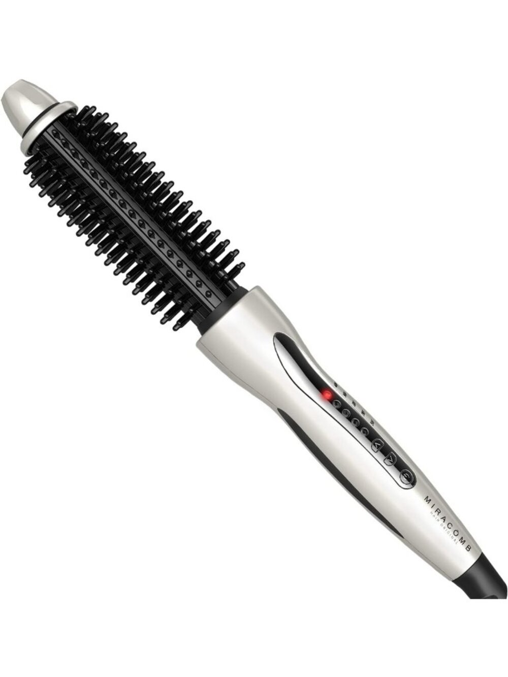 Ceramic Tourmaline Hair Curler & Straightening Brush, 5 Heat Settings, Auto Shut